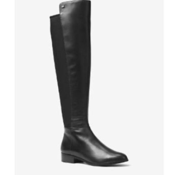 MICHAEL KORS Womens Black Round Toe Stacked Heel Zip-up Leather Boots Shoes 5.5 - Picture 11 of 16